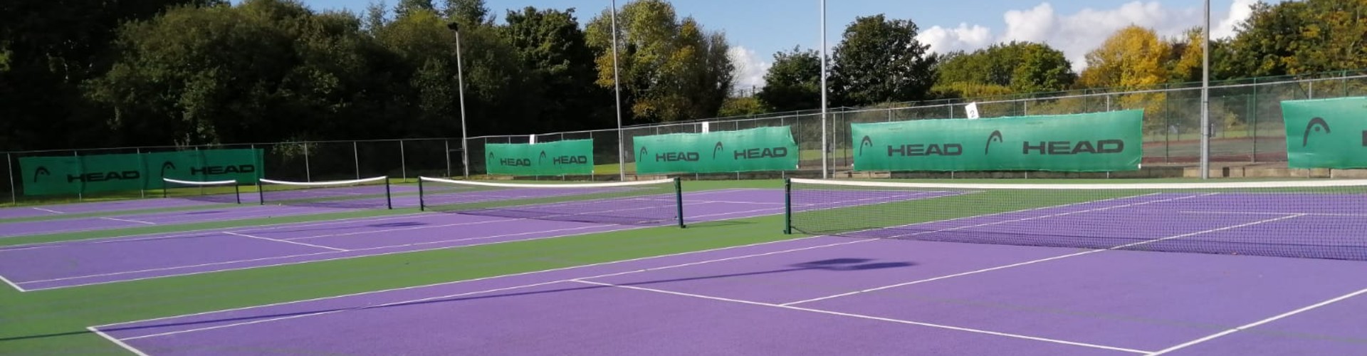 Purple outdoor courts at Liverpool Tennis Centre